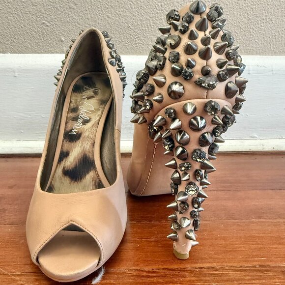 Sam Edelman Studded Peep-toe Heels - Picture 1 of 2